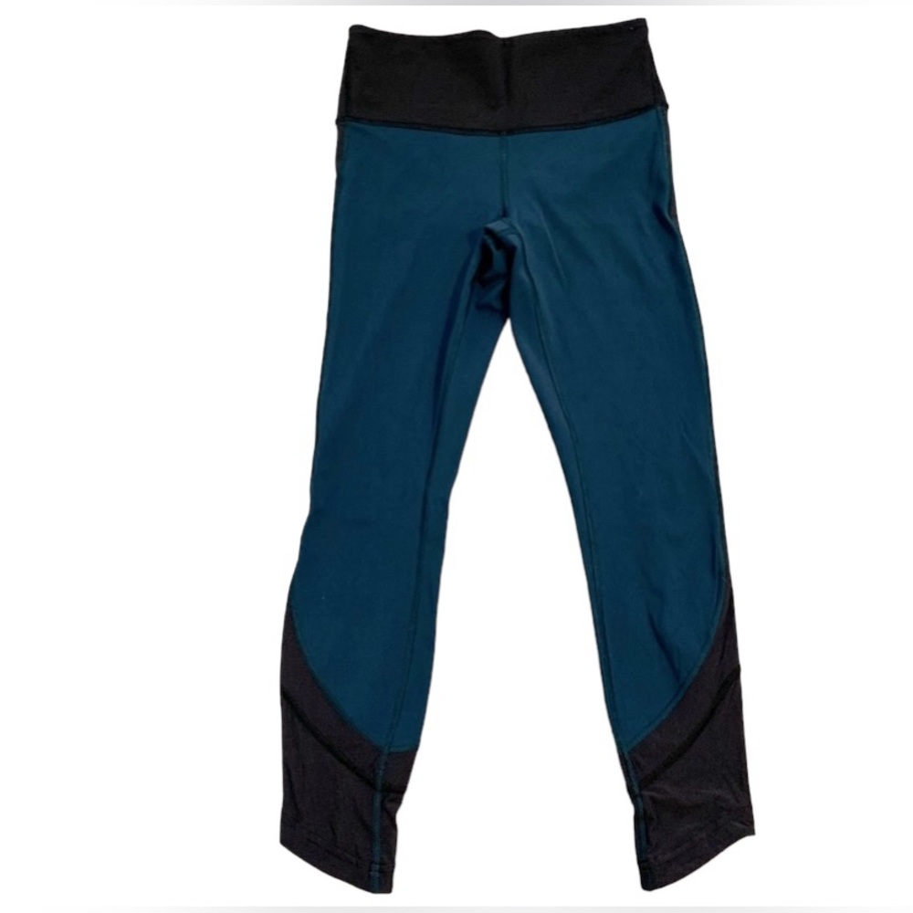 Lululemon Teal/Black Mesh Side Leggings